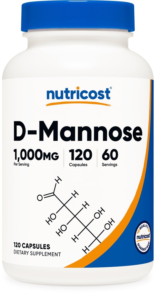 Nutricost D- Manose 1000mg Per Serving, 120 capsule - 500 mg per capsulă, tract urinar Health, non- GMO şi gluten Free