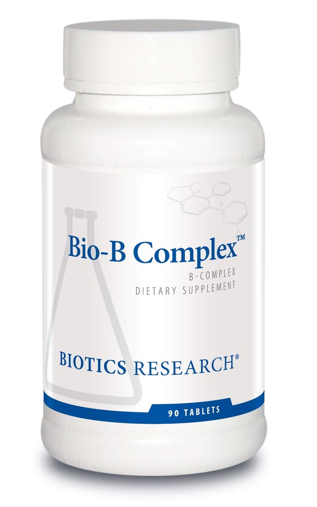 Biotics Research Bio B Complex de mare potenta B-complex cu Folate si vitamine B2, B6 si B12 pentru productia de energie, suporta functie cardiovasculara, cale metabolice, Brain Health 90 Tabs