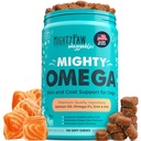 Mighty Paw Waggables Mighty Omega (Made in the USA, 120 Count)  Salmon Flavor Skin and Coat Supplement. Mesteca moale ulei de pește pentru câini - DHA & EPA, Aroma de șuncă