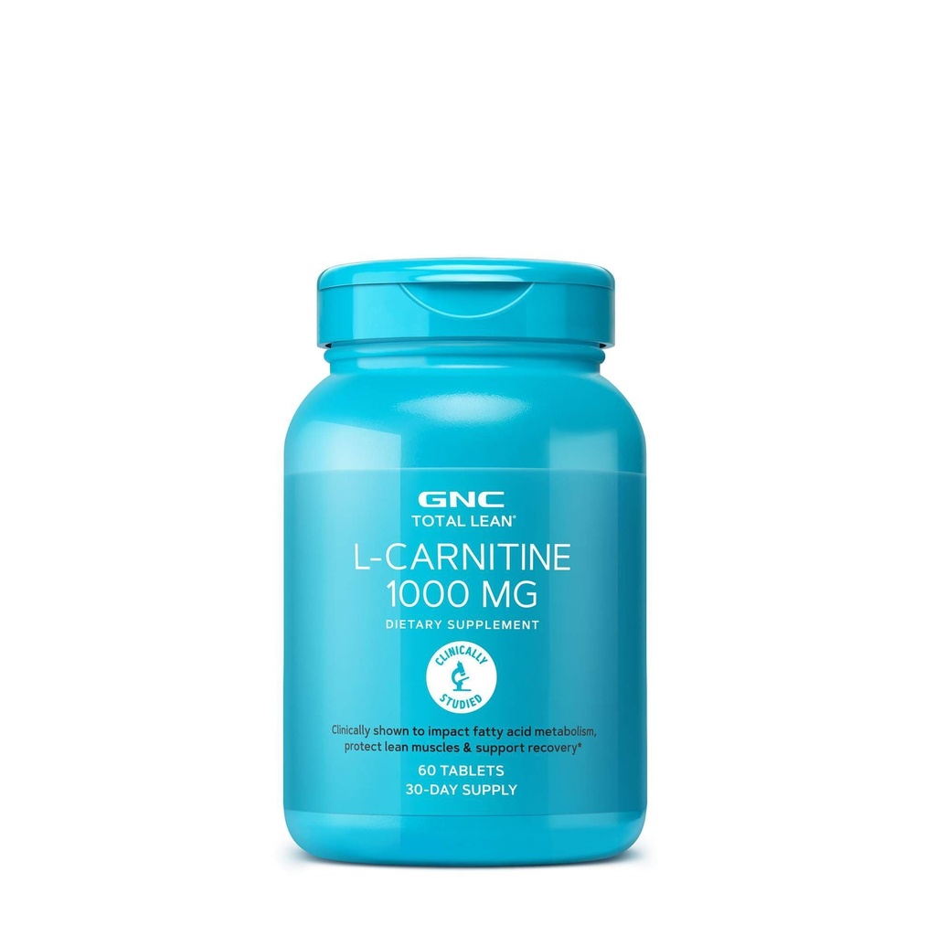 GNC Total L-Carnitina 1000mg, 60 comprimate, Suporturi de recuperare și creștere musculară Lean