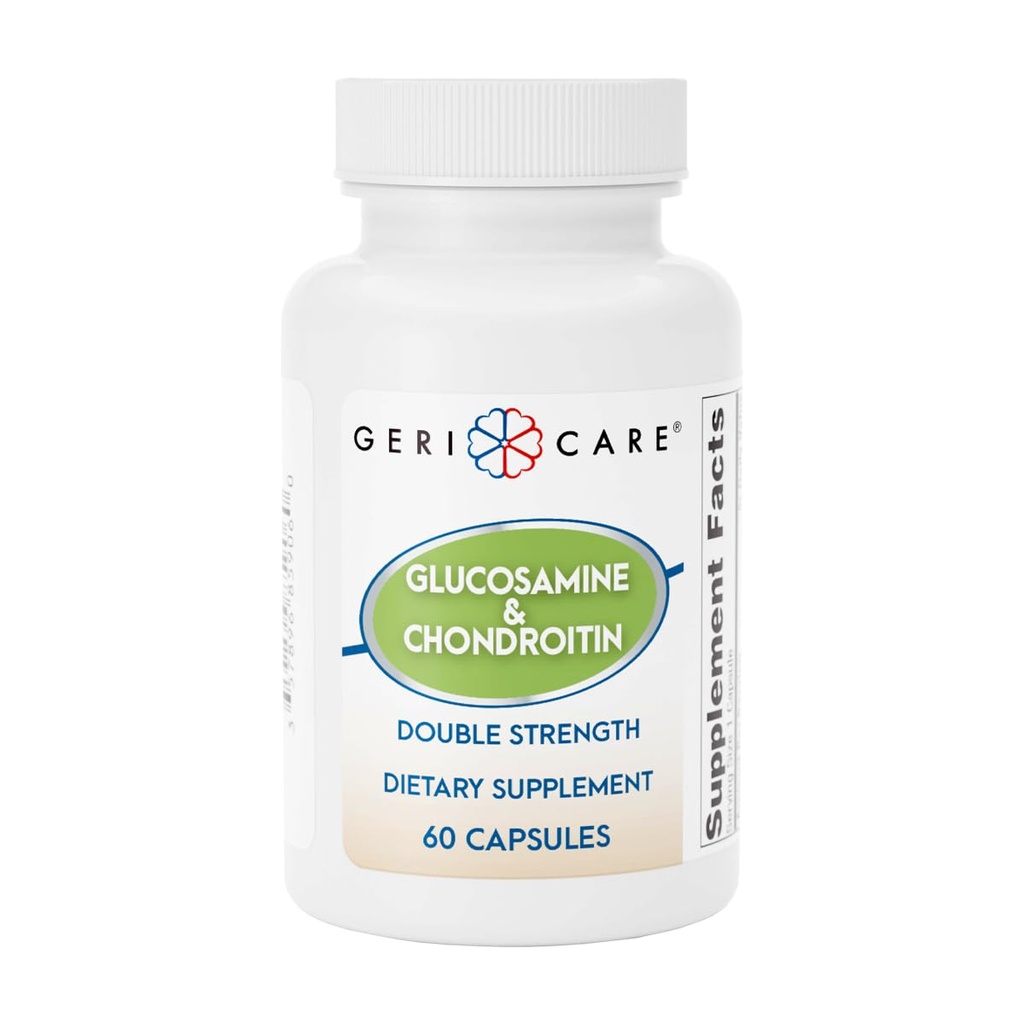Gericare Glucosamină HCl 500 mg, Chondroitin Sulfate 400 mg cu capsule suplimentare de sodiu 35 mg - susține mobilitatea comună, promovează sănătatea și flexibilitatea cartilajului, 60 Conte (Pachet de 1)