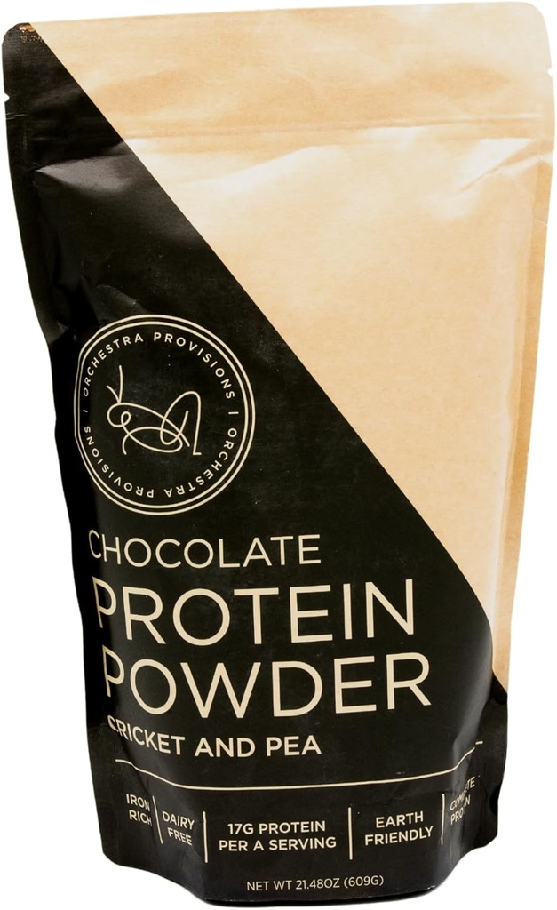 Ciocolată Cricket și Pea Pulbere Proteina Blend, 17g de proteine complete, Lactoză-Free, Whey-Free