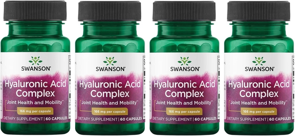 Swanson Complex de acid hialuronic 166 mg 60 capsule (4 ambalaje)