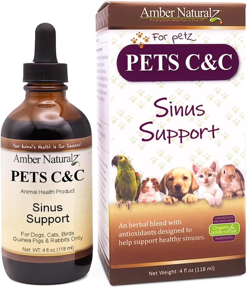 Amber NaturalZ Pet C&C Suplimentul Herbal pentru câini, pisici, păsări, porci de Guineea, și iepuri de companie Herbal Supliment pentru Sinus sanatos 4 Pigment Ounce Sticla de sticla 