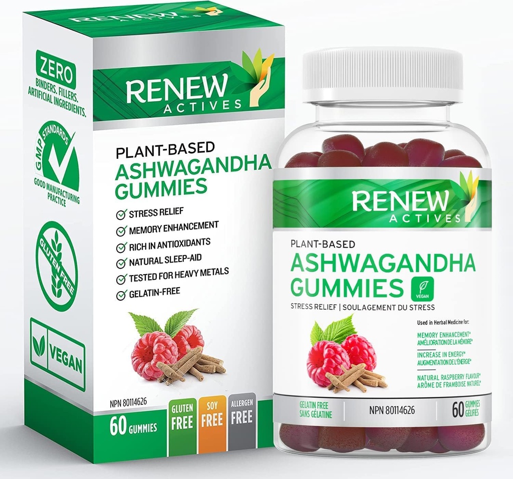 Renew Active Ashwagandha 100MG per 4 Gummies 