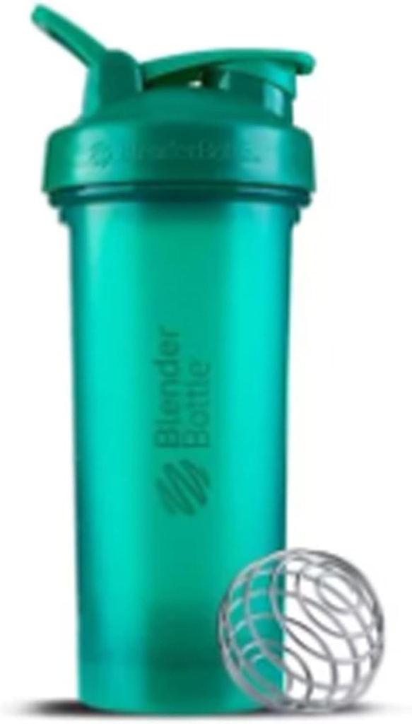 BlenderBottle Shaker Sticla cu Organizator de pastile și depozitare pentru sistemul ProStak pulbere de proteine, 22-Ounce, Teal