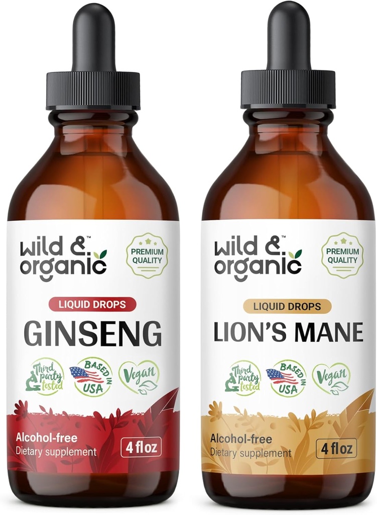 Ginseng Gineng natural 4 fl oz & Lion's Mane Tincture 4 fl oz