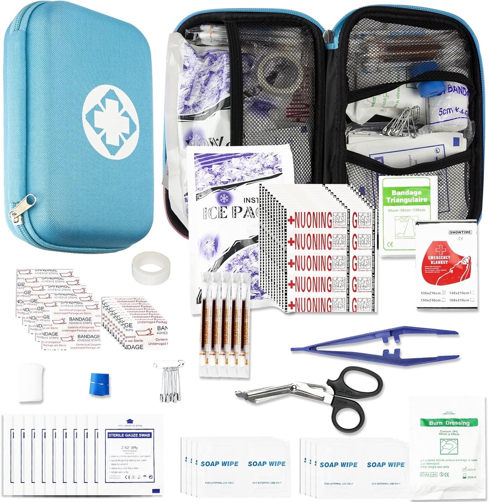 Car-Home Survival First-Aid Kit de urgență-Kit - Blue 273Piece Echipamente de călătorie Set de prim ajutor acasă Essentials Camping Drumeții YIDERBO