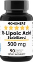 Acid R-Lipoic 500 mg - 90 Capsule Veg - Acid R-alfa-lipoic stabilizat