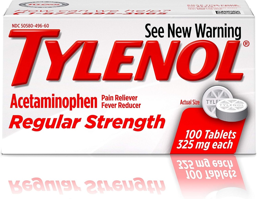 Tylenol Reg Strngth 100'S Dimensiune 100ct Tylenol 325 Mg