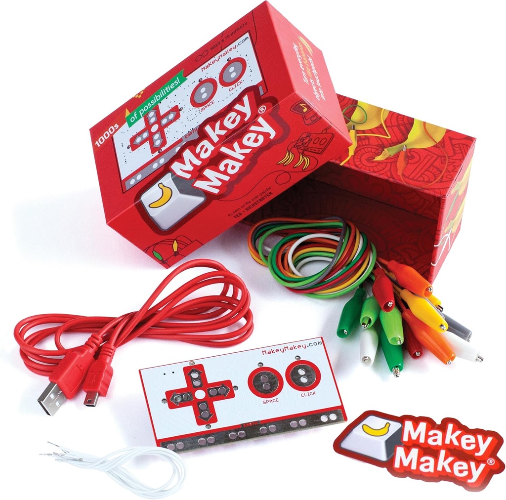 Makey Makey STEM Kit de la Joylabz, Kituri de Ştiinţă Educaţională, 1000 de activităţi de inginerie şi codificare computerizată, Mâini-pe Tehnologie de învăţare distracţie, Kituri de inginerie pentru copii, Kituri STEM