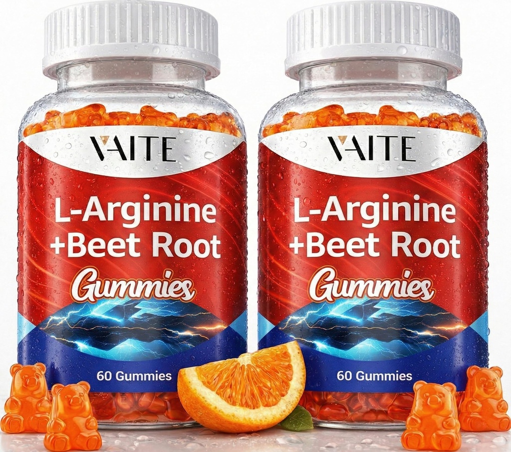 L Arginine 1000mg Suplimentul de Sfeclă Root Gumies - Dublu Putere, Boost de energie, Suport de circulatie si rezistenta, Suplimente de Sfeclă organică pentru bărbați și femei, Gummy Vegan, Sugar-Free(2 Pack)
