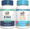 MaryRuth Organics Zinc (Tart Raspberry) & Vitamina K2+D3 Gume de calciu (Peach Mango & Apricot) 