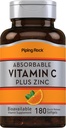 Vitamină absorbantă C Plus zinc, 180 Softgels de eliberare rapidă