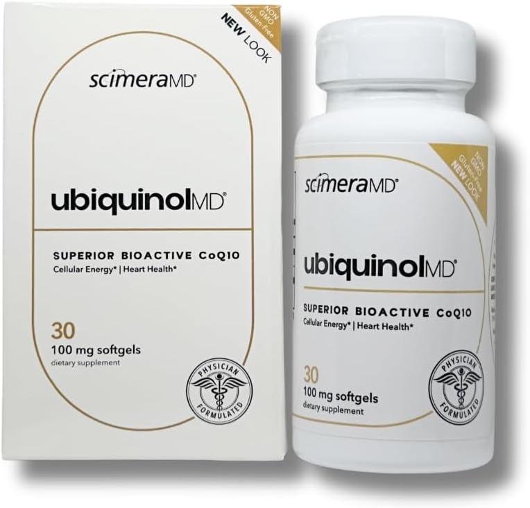 ScimeraMD® Ubichinol Coenzima Q10 Kaneka QH Supliment antioxidant pentru Heart Health and Cellular Energy Production, 30 CT