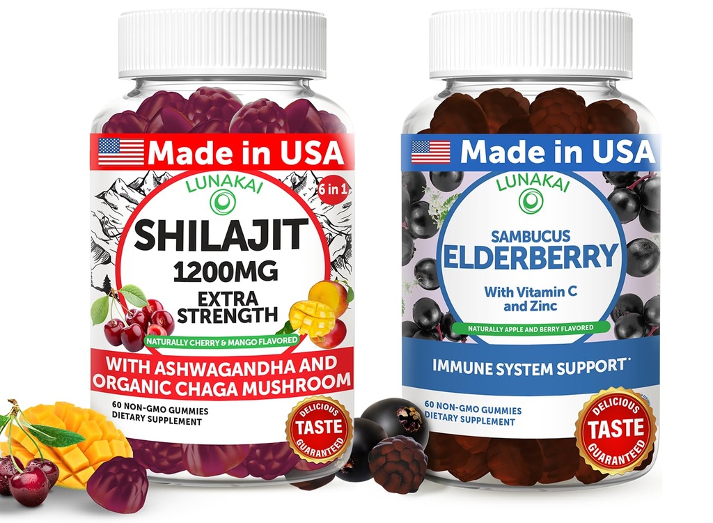 Lunakai SUA Made Shilajit & Elderberry Gummies Bundle 