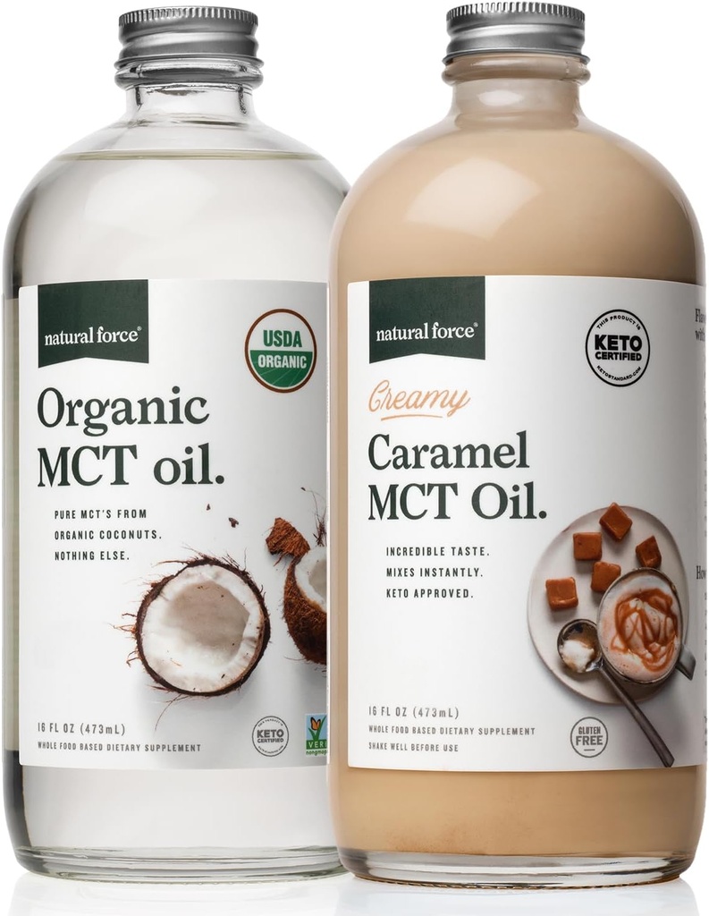 Natural Force Creamy Caramel MCT Ulei + Spectrul organic complet MCT Ulei de măsline 