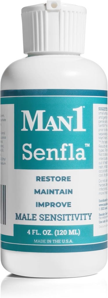 Man1 Senfla: Restaurarea senzației peniene. Formulat pentru oameni care au experimentat sensibilitate diminuată. Îmbunătăţiţi şi păstraţi sentimentele intime şi aduceţi înapoi scânteia din viaţa voastră