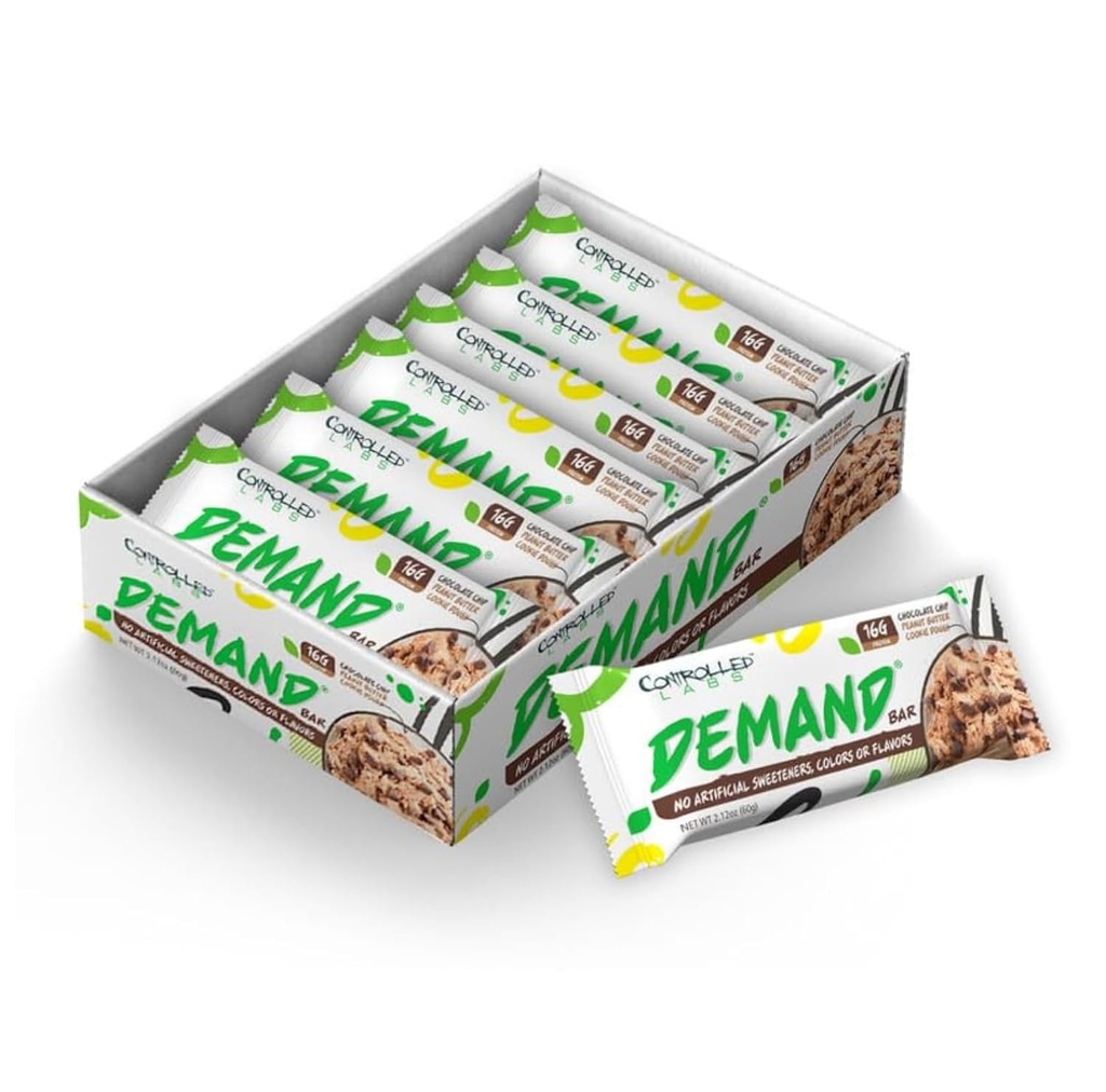 Labs controlate cerere Baruri de proteine - 12 ambalaj - 16g de proteine pe servire, Natural, High-Protein / Low-Carb Bar, 2.12 oz (Chip de ciocolată/Unt de arahide/Cookie Dough)
