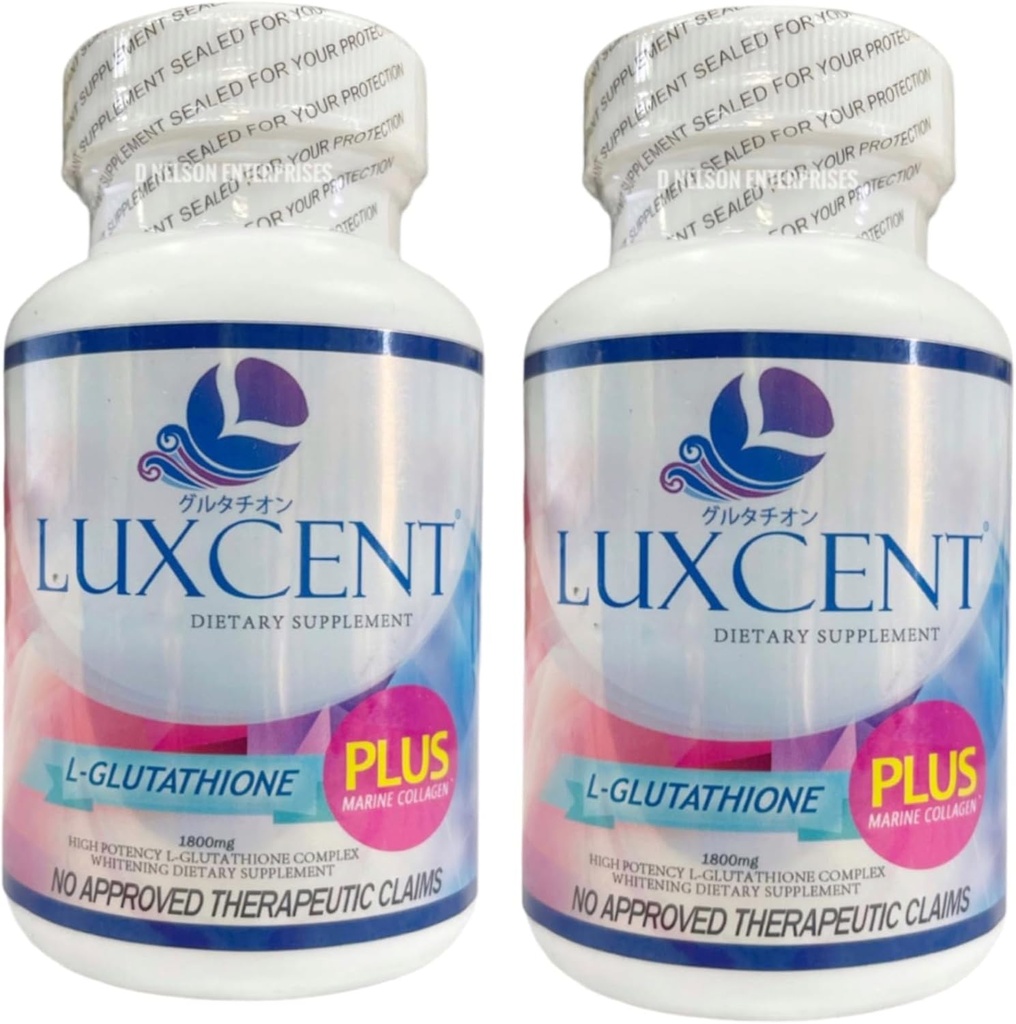 Generic 2 Sticle Luxcent Glutatione Plus Capsule 1800mg, 60 Count