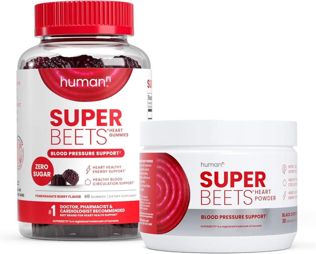 Uman SuperBeet inima Gummies Zero zahăr și negru de cireșe pulbere