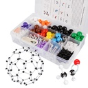 Kit model molecular, 444 PC-uri Set chimie moleculara organica, Kit model element Atom pentru lectii de chimie, Kit de constructii structuri moleculare, Cadou stiinta Ochem pentru profesori si studenti