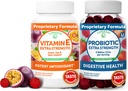 Lunakai Vitamina E si Gumiile Probiotice Bundle - 3000 mcg Gummies pentru adulti Suport energetic - cu 5 miliarde de CFU per servire pentru sanatate digestiva - non-GMO, toate naturale