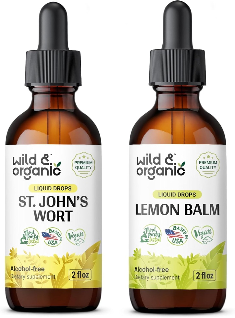 Tyncture wild & organic St John's Wort 2 fl oz & Lemon Balm Tincture 2 fl oz