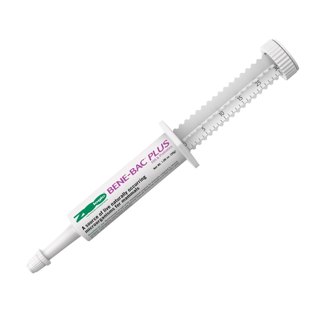 Pet-Ag Zoologic Bene-Bac Plus Mammal Gel - 30 gm Seringă - FOS & Probiotice pentru câini, pisici, exotice și mamifere sălbatice