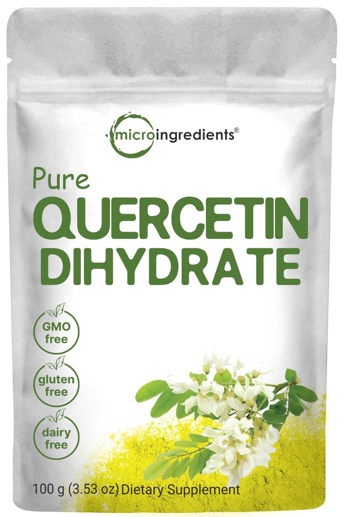 Pure Querbetin Dihidrat pulbere, Querbetin 500 mg Per Serving, 100 Grams, Cel mai biodisponibil grad și Filler gratuit, puternic antioxidant susține energia, sistemul imunitar, fără OMG-uri și Vegan