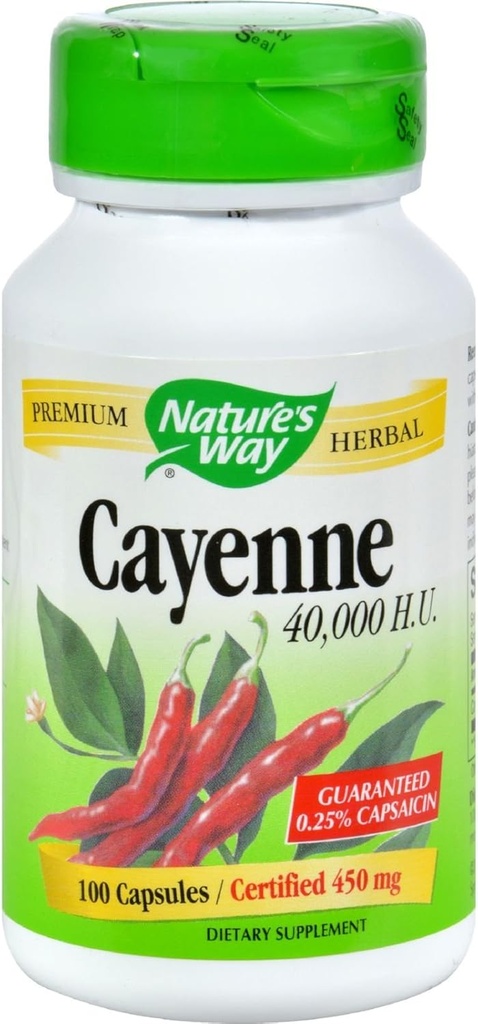 Natura's Way Cayenne and Pepper 450 Mg Capsule, 100 Conte