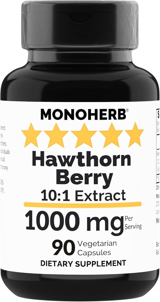 MONOHERB Hawthorn Extract de Berry 1000 mg - 90 capsule vegetariene