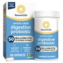 Capsule probiotice de ingrijire in plus, 50 Miliarde CFU Garantate, Zilnic Supplement Supplement Suport Immune, Digestive, Respirator (1), L. Rhamnosus GG, Dairy, Soy si Gluten-Free, 60 Conte