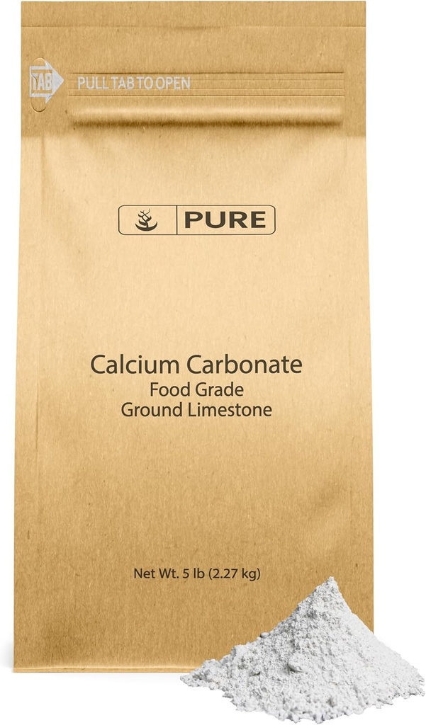Ingrediente originale pure Carbonat de calciu (5 lb) Supliment alimentar, Conservator alimentar, Neutralizator acid