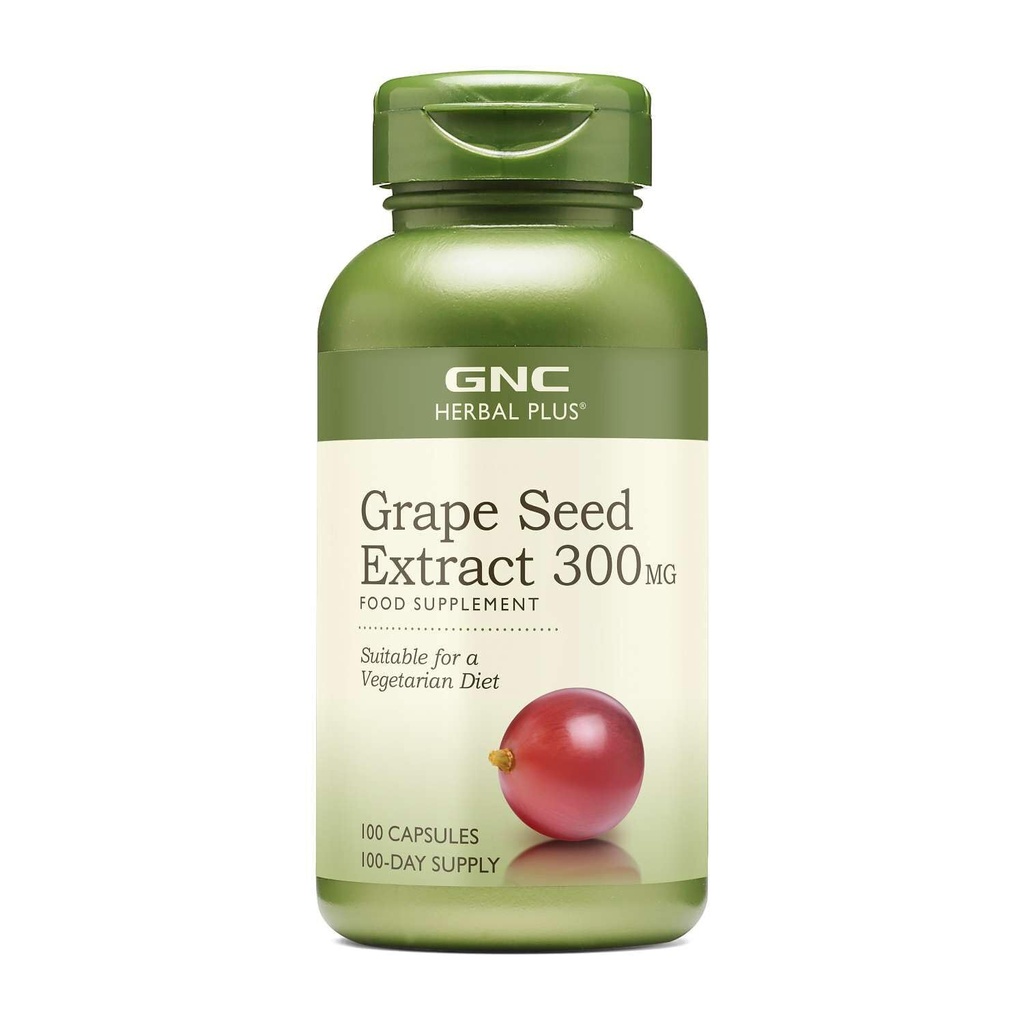 GNC Herbal Plus Extract de semințe de struguri 300mg Supliment, vegetarian, 100 Serviri
