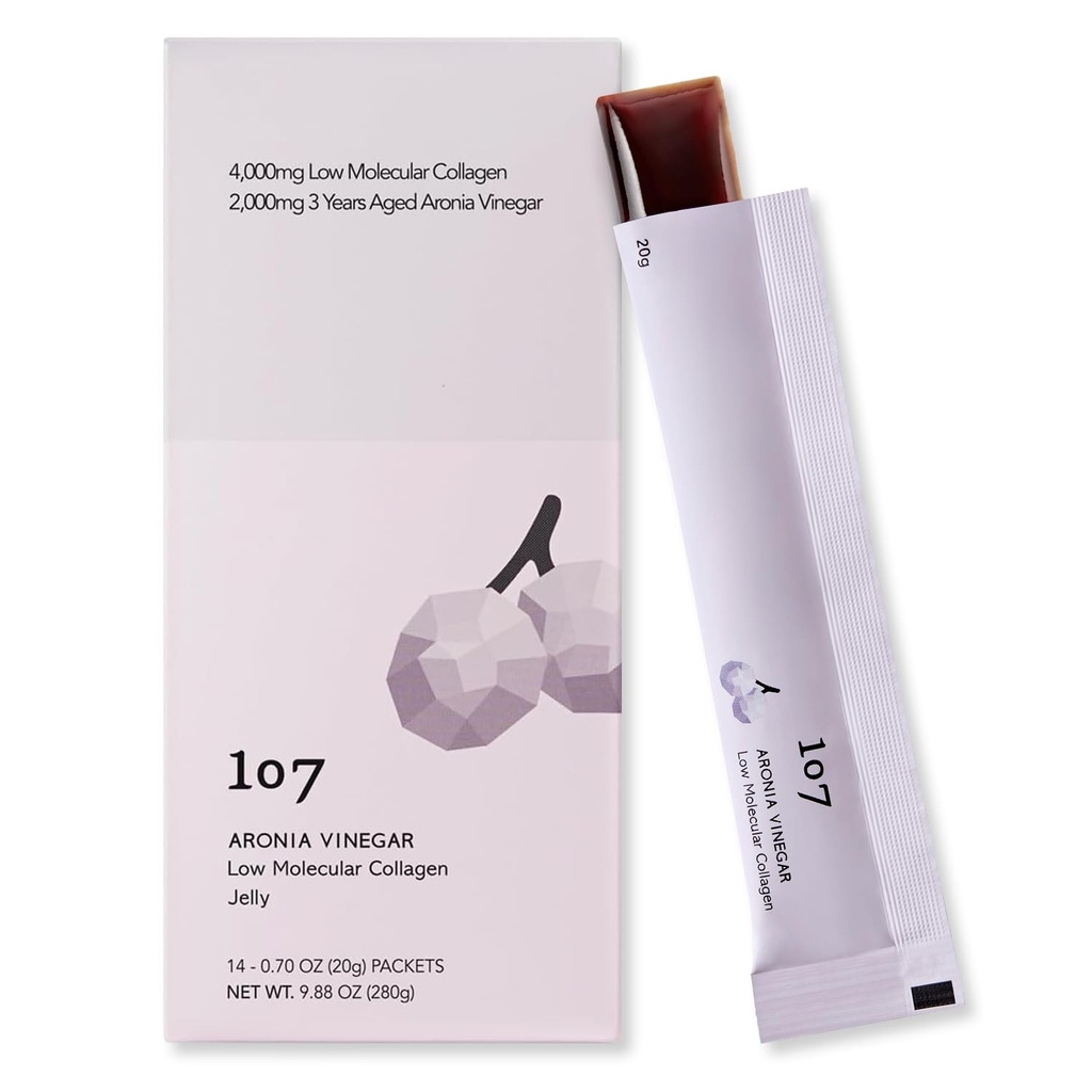 107 ARONIA Oțet Colagen molecular scăzut Colagen Jelly Stick, Conține vitamina, Colagen, Acid hialuronic, Elastin, Probiotice, Colagen de frumusete coreeană, Sprijină frumusețe interioară, 20g x 14 pungi