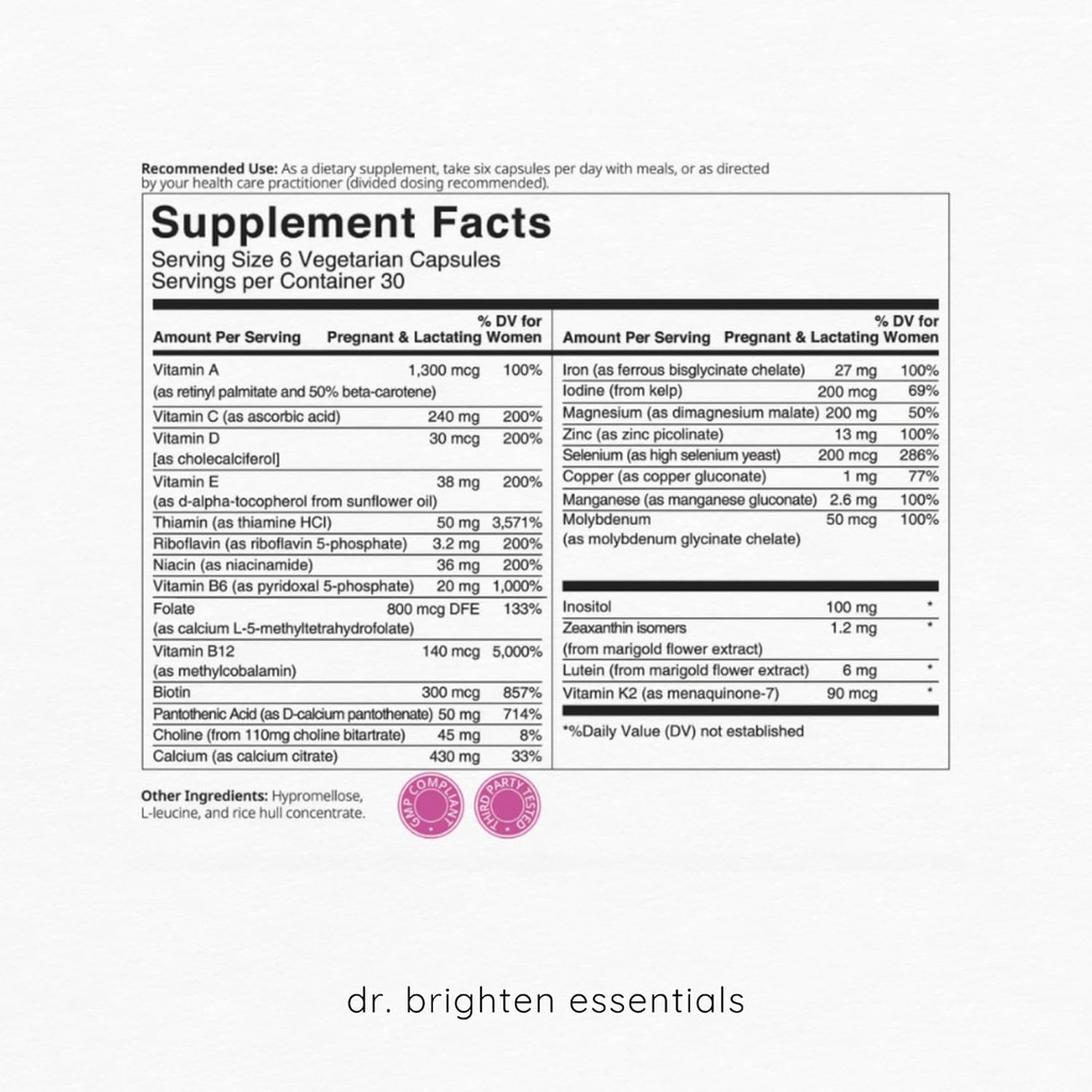Dr. Brighten Prenatal Plus şi femei Probiotic de suport pentru sarcina Bundle - vitamine, minerale, probiotice, prebiotice, şi antioxidanţi pentru gravide sau nursing mame, non-GMO Vegan, Nu Gluten