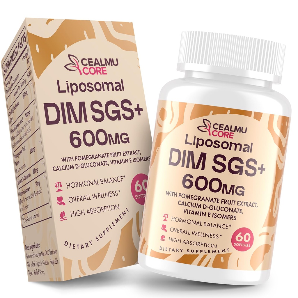 Liposomal DIM SGS Supliment - Suplimentul hormonal pentru femei şi bărbaţi, Suplimentele de estrogen conţine Sulforaphane Glucozinolat, Vitamina E, fructul de rodie - Suport Detox şi antioxidant (1 ambalaj)