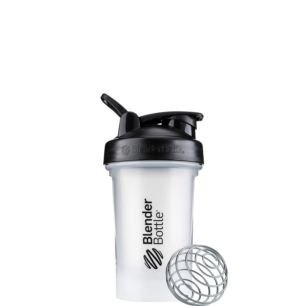 BlenderBottle Classic V2 Shaker Sticla Perfect pentru Shake-uri de proteine și Pre Workout, 20-Ounce, Clear / Black