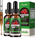 (2 ambalaj) Berberine HCL Picături lichide - 1500 mg Berberine Supliment cu Ceylon Scorţişoară, Crom, Turmeric, Niacinamidă - Susţine metabolismul şi sistemul imunitar, Gut Health Vegan