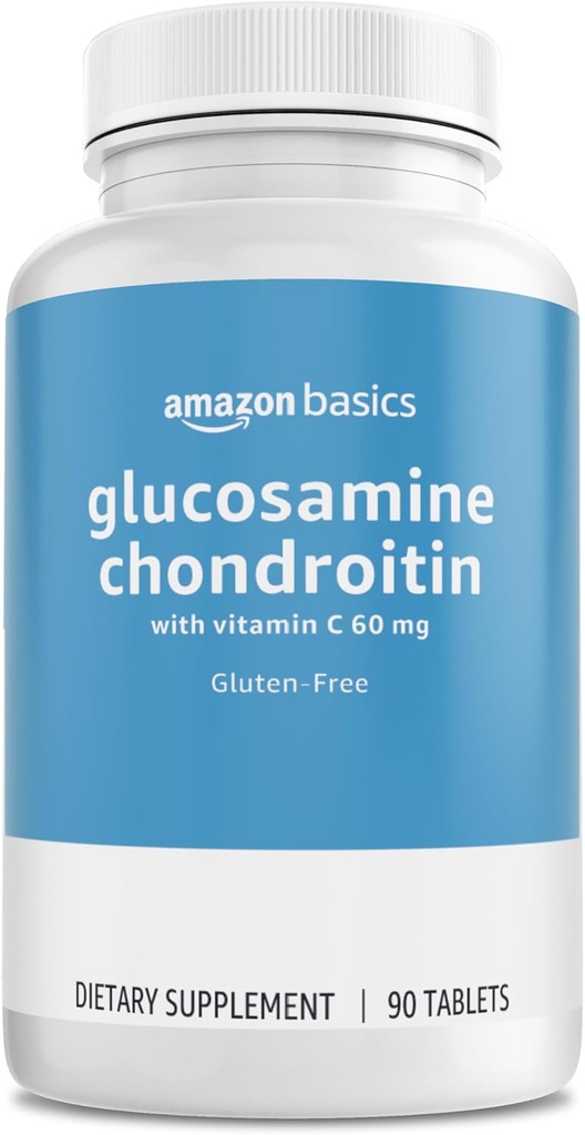 Amazon Basics - Glucosamine Chondroitin, 1500 mg, with Vitamin C 60 mg, 90 Tablets (2 per serving), Gluten Free