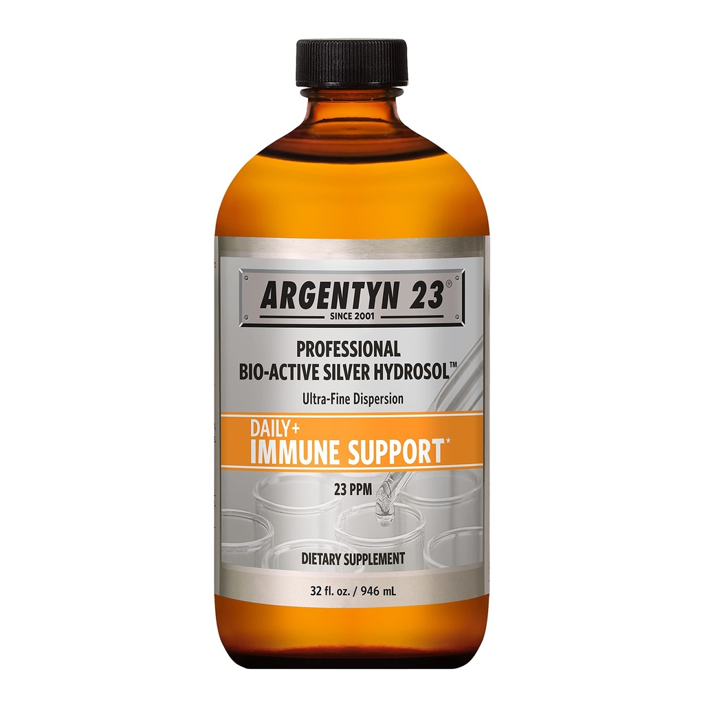 Argentyn 23 Suport Imun profesional - Argint coloidal, Hidrosol de Argint Bio-Activ, 23 ppm, Twist Top lichid, 32 Fl Oz (946 ml)
