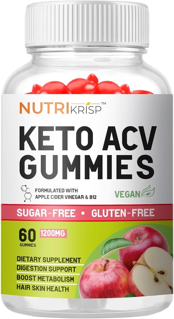 Keto ACV Gummies Avansate pierdere în greutate & rapid Burn grăsime - zahăr-Gluten gratuit Super Apple Cidru Diet Supliment pentru bărbați Femei (1200MG)