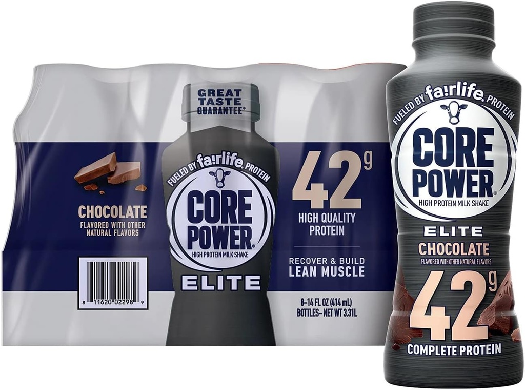 FAIRLIFE NUTRITION PLAN core Putere Elite 42g. Shake de proteine, ciocolată - lichid (14 fl. oz, 8 pk.)