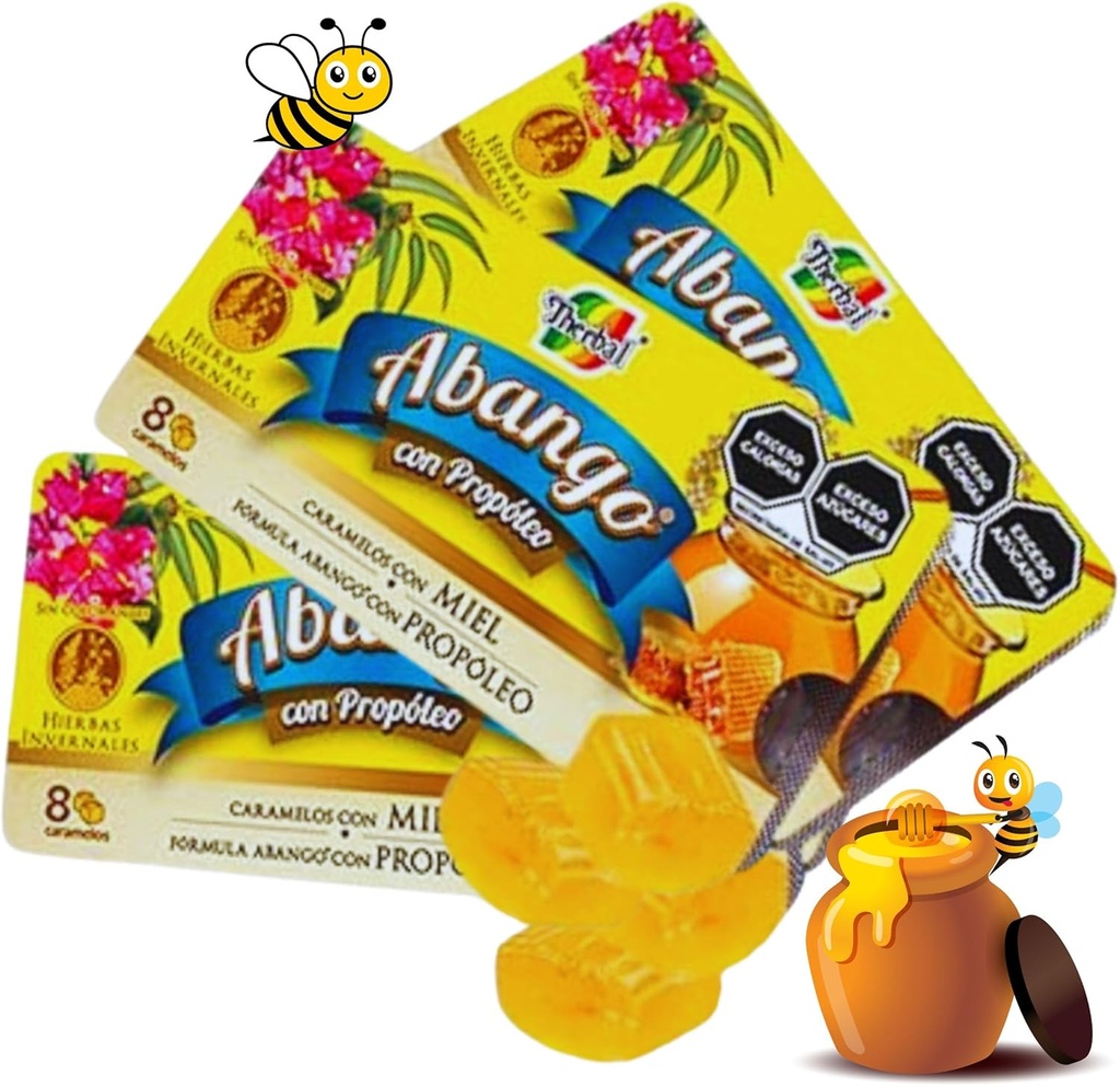 Abango & Propolis Drop Trays - 8 Drops individuale înfăşurate fiecare - Winter Herbal Blend, Delicious Flavor (3 Pack) - Dulces para la TOS con Abango & Propóleo - Supliment alimentar