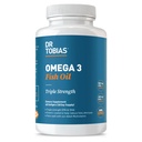 Dr. Tobias Omega 3 ulei de pește, 2000mg Putere triplă cu 800mg EPA 600mg DHA per servire, ulei de pește Omega 3 Suplimente pentru inima, Brain & Suport imunitar, 60 Softgels, 30 Serviri