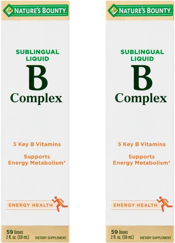 Natura's Bounty Vitamina B Complex sublingual lichid, 2 Oz (Pachet de 2)