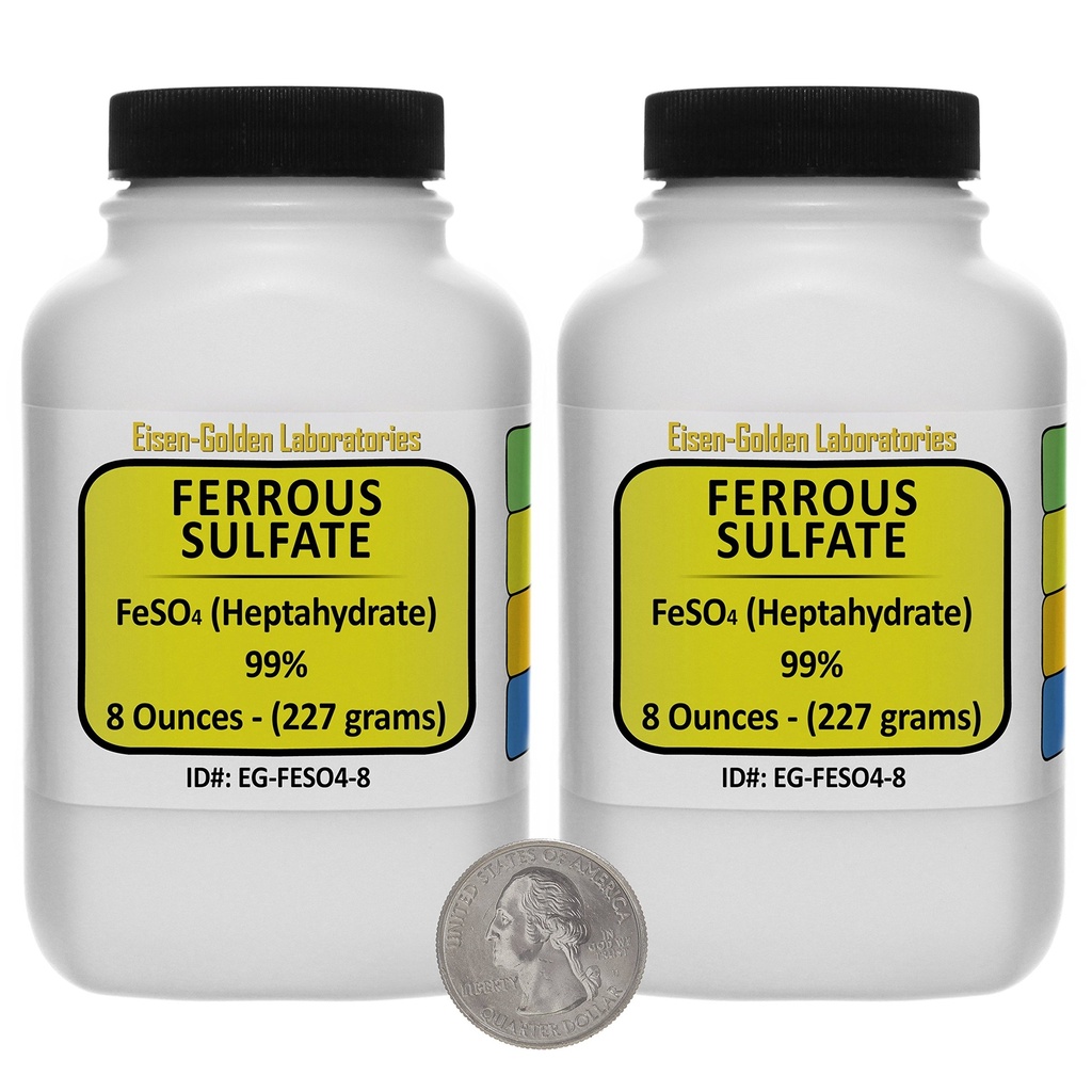 Sulfat feros [FeSO4] 99% ACS Grad pulbere 1 Lb în două sticle spaţiu-saver