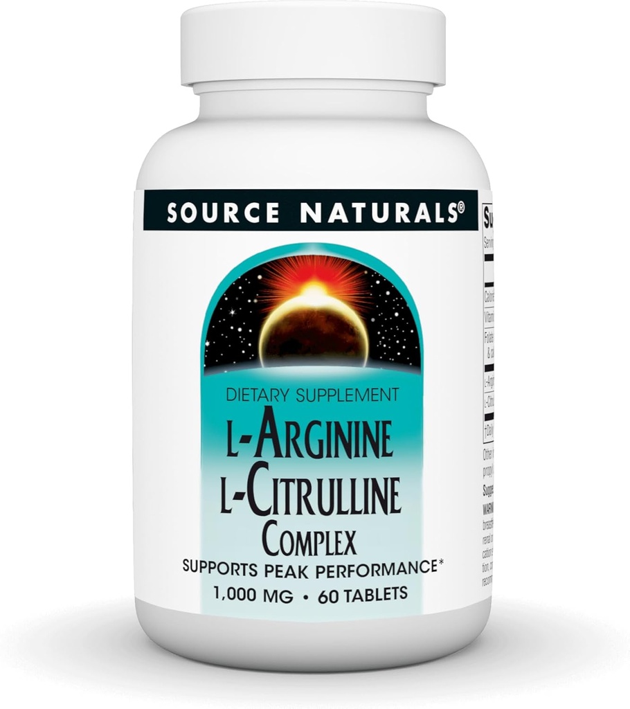 Sursa Naturals L-Arginina L-Citrulline Complex 1000mg Essential Amino Acid Supliment - 60 comprimate