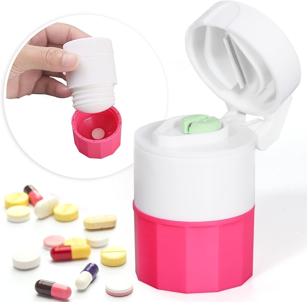 Medicină multifuncţională Crusher şi grinder pentru tablete mici, pulbere fină, Cutter Pilula călătorie cu Cupa şi depozitare